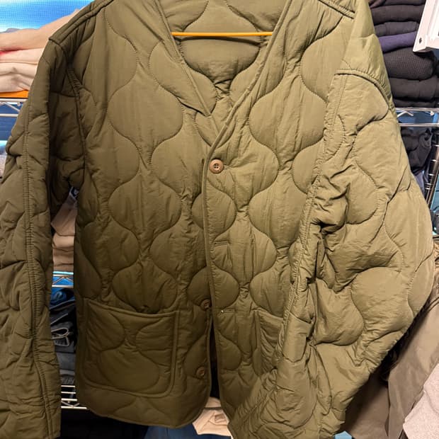 경량 오버핏 퀄팅 깔깔이 누빔 L