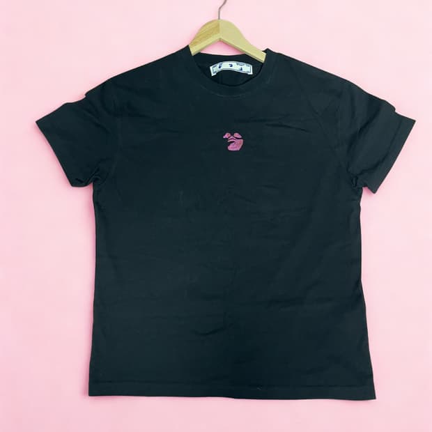 Off-White 블랙 반팔 티셔츠 M