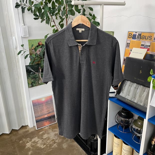 버버리 피케 반팔 카라 티셔츠 L