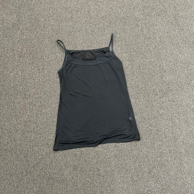 M)Japanese vintage 여성 블랙 레이스 나시