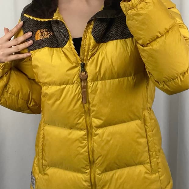 노스페이스 해리스 트위드 눕시 패딩 자켓