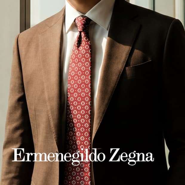 제냐 실크 레드 기하 자카드 넥타이 9.5cm A+등급 K1650
