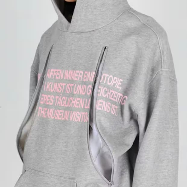 더뮤지엄비지터 컷아웃 후드티 그레이 M