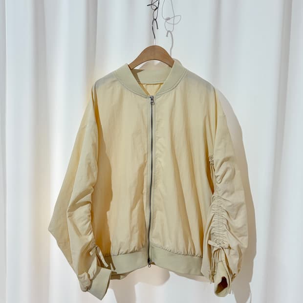 vintage 2way zipper shirring jacket 