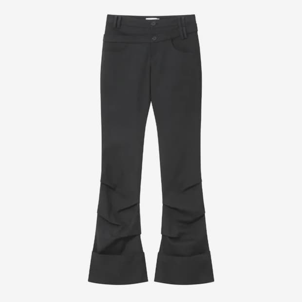 구해요) Two line layered folding pants 