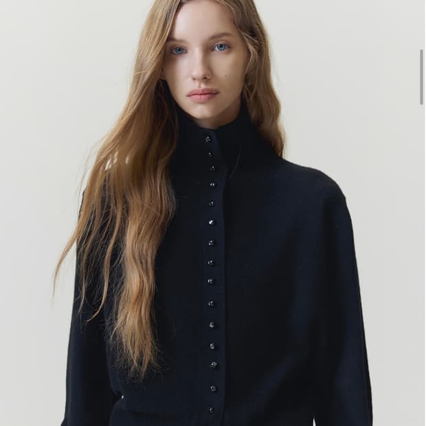 (25FW 새상품) 해바이해킴 버튼 업 니트 블랙 FREE