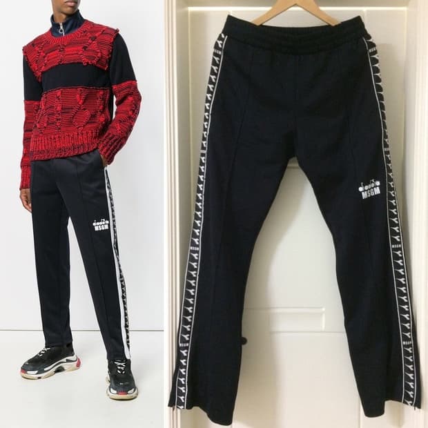 msgm x 디아도라 사이드로고 트레이닝팬츠