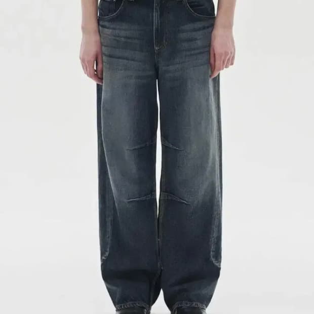 노운 커브드 라인 데님 팬츠 딥블루 0사이즈