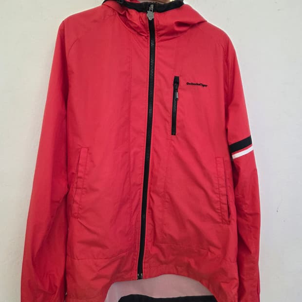 오니츠카타이거 바람막이 자켓 XL 레드