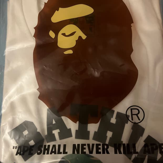 Bape abc 카모 컬리지 화이트 그린 M(새상품)