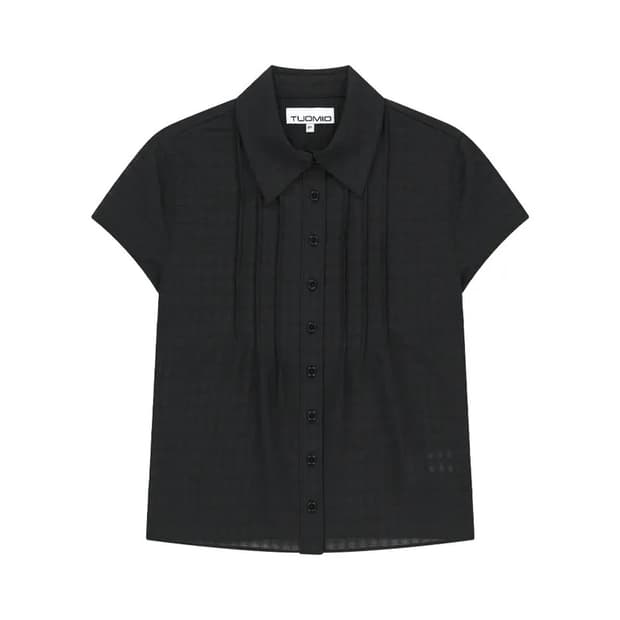 뚜오미오 SHORT SLEEVE BLOUSE [BLACK]