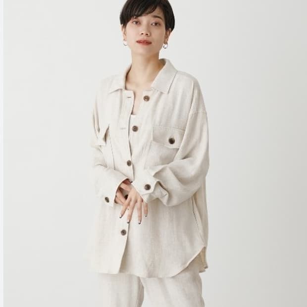 moussy 모우지 리넨 셔츠 자켓