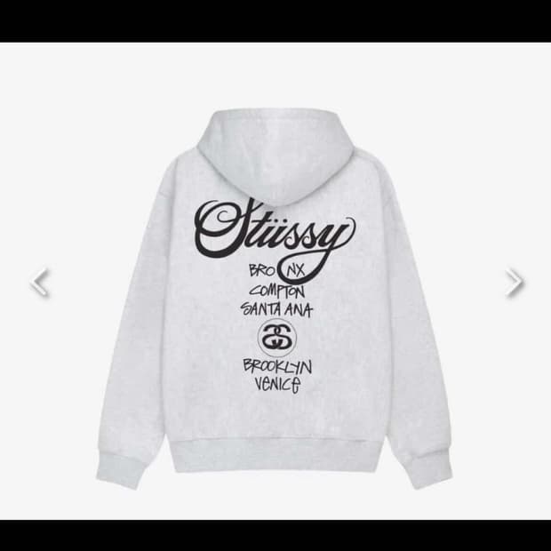 🔥[정품/새상품]🔥STUUSY 스투시 월드투어 후드집업 남녀공용 애쉬