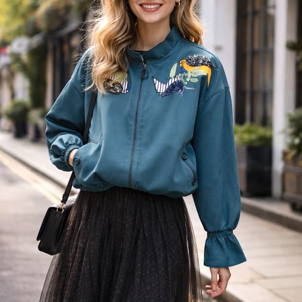 티렌 아트 자수 블루종 점퍼.질스튜어트 레이스샤 스커트