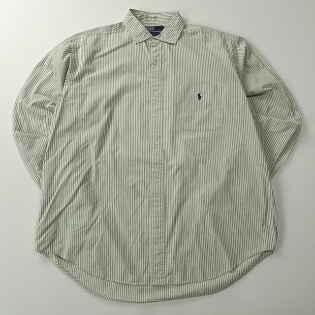 CK614 XL 폴로 90s 그린 멀티 스트라이프 셔츠 남방