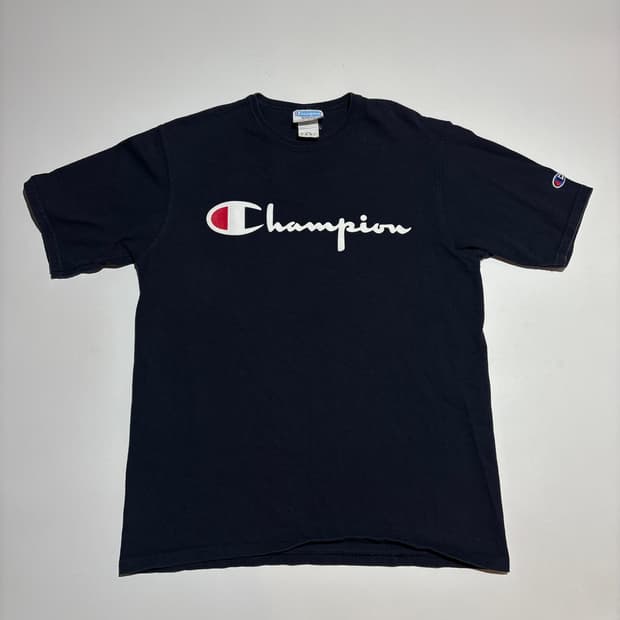 챔피온 네이비 로고 반팔티