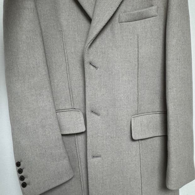 Stu office 3버튼 오버핏 핀턱 코트