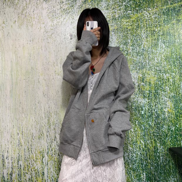 칼하트 그레이 후드집업 XL