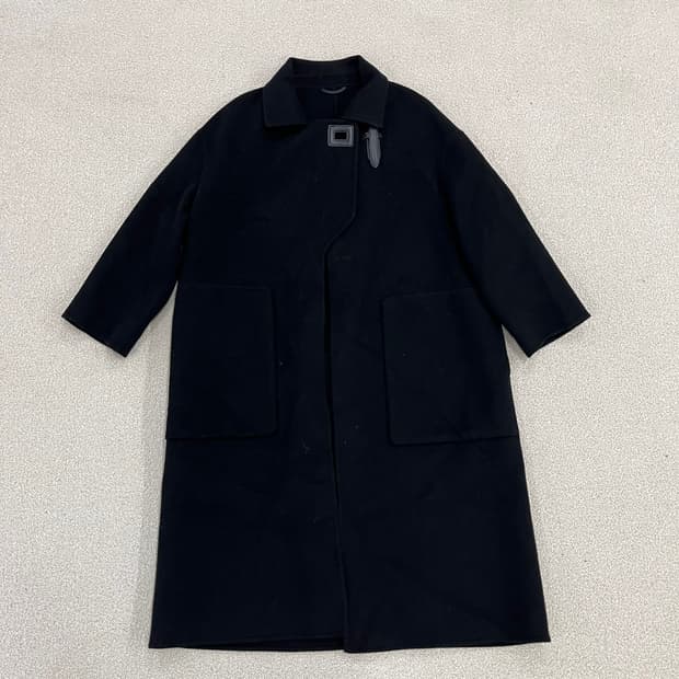 38 캐시미어 울 블랙 롱코트 0127M2