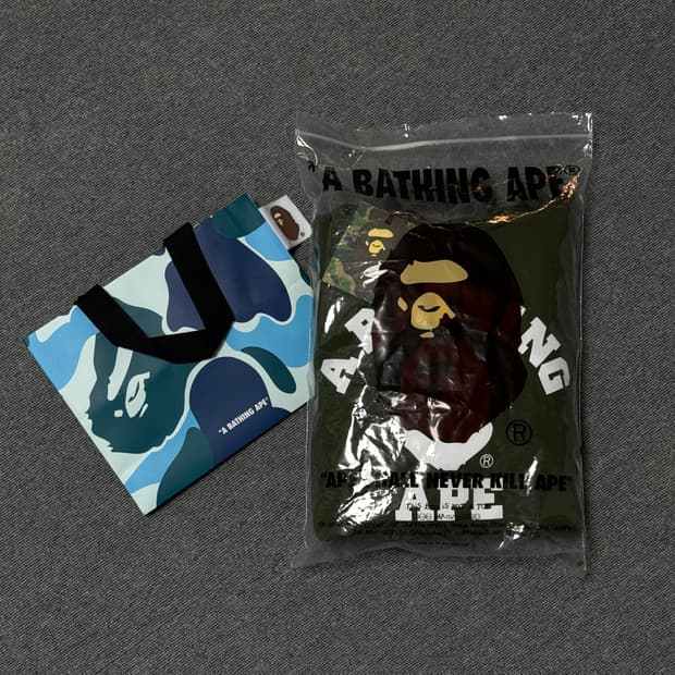 XL) 매장 정품) 베이프 컬리지 풀오버 후디 M 올리브 드랩