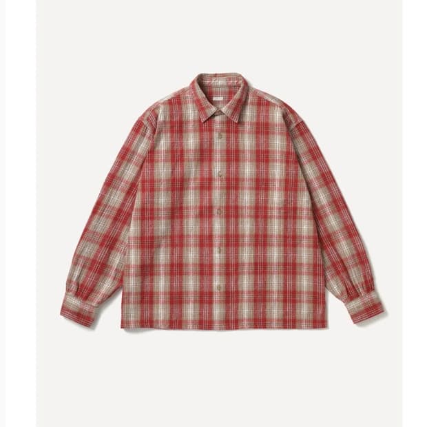아프레쎄 빈티지 코튼 실크 넵 트윌 셔츠 레드 2사이즈
