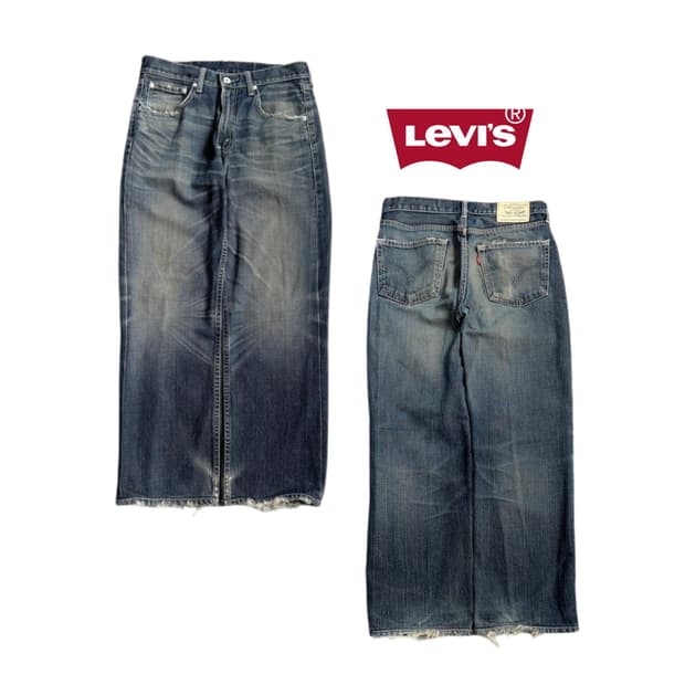 리바이스 새깅 워싱 데님팬츠