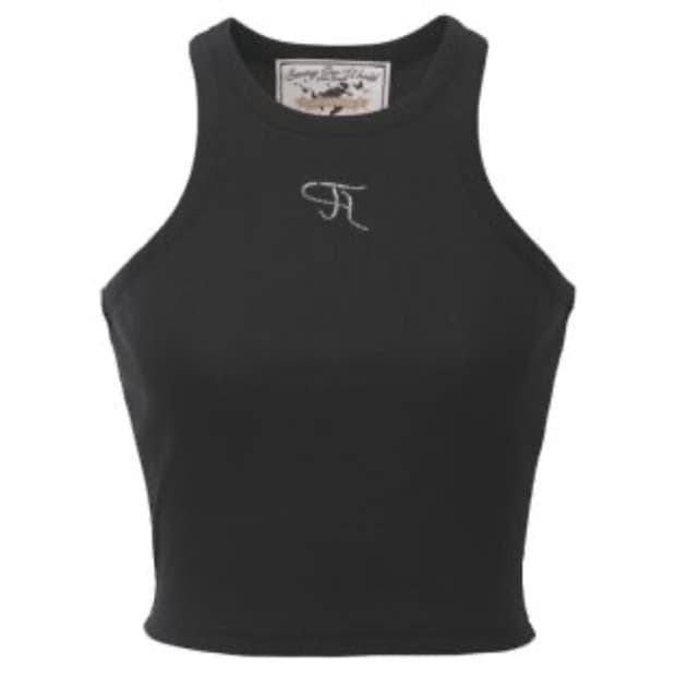 쓰리타임즈 쥬얼 탱크탑 크롭 블랙