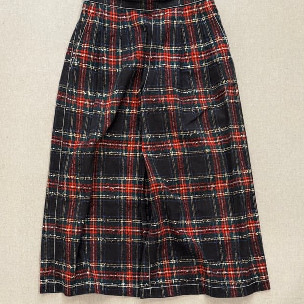 꼼데가르송 19aw 타탄 체크 와이드 큐롯 팬츠