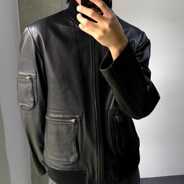 Chiffons 램 레더 봄버 자켓