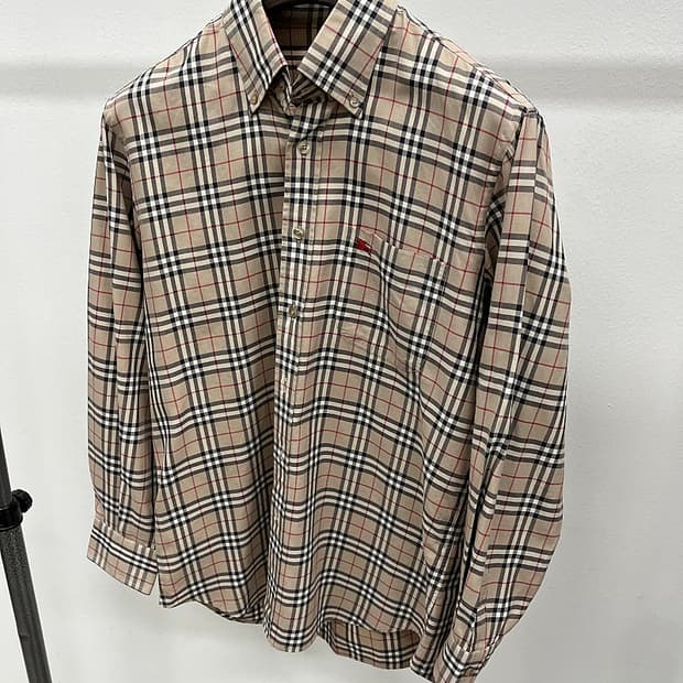 105) 버버리 모카베이지 체크셔츠 