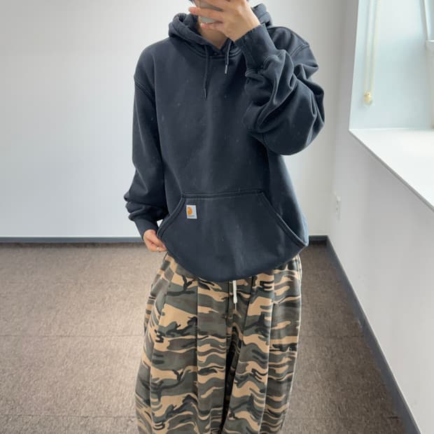 Carhartt 칼하트 차콜 후드티