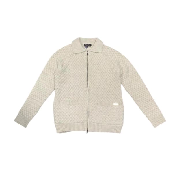 로로피아나 니트 집업 가디건 XL 아이보리