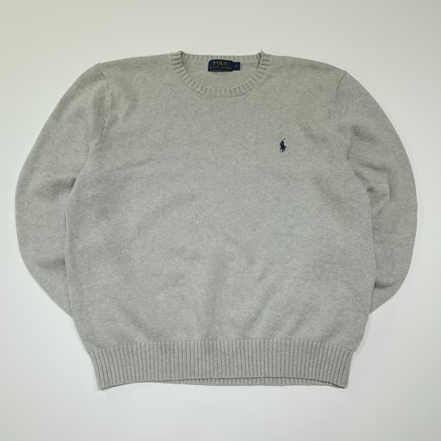 CK004 L 폴로 00s 크루넥 라이트그레이 니트 스웨터