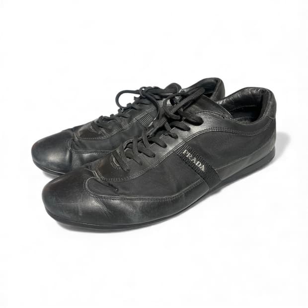280) 프라다 레더 로고 나일론 스니커즈