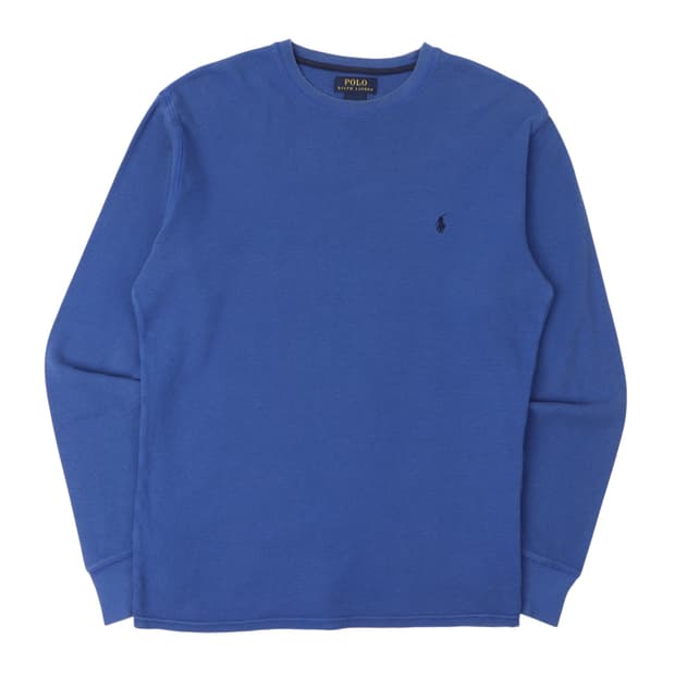 폴로 랄프로렌 블루 와플 롱슬리브