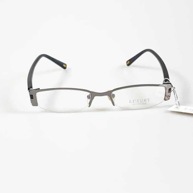 LUXURY Occhiali 반무테 스퀘어 건메탈 빈티지 안경