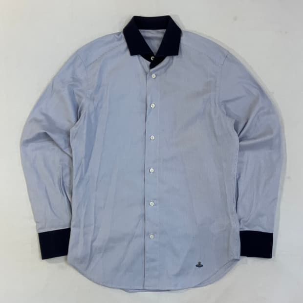 00s 비비안 웨스트우드 맨 스트라이프 클레릭 셔츠