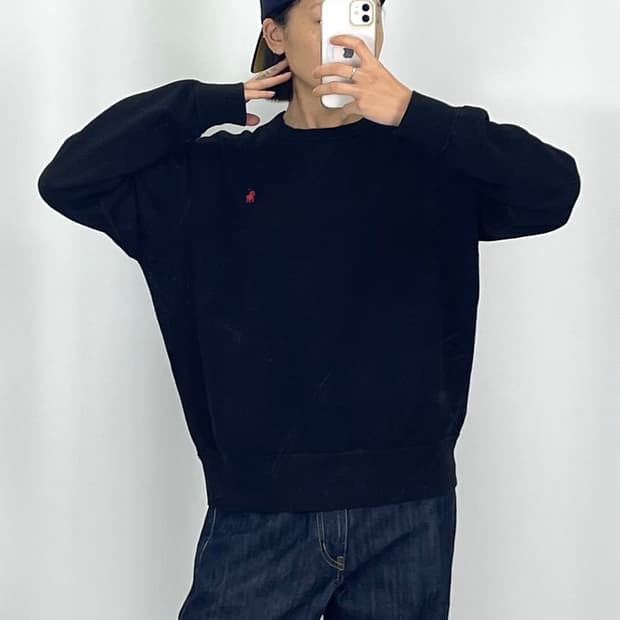 [XL]폴로 레드포니 블랙 맨투맨CK9779