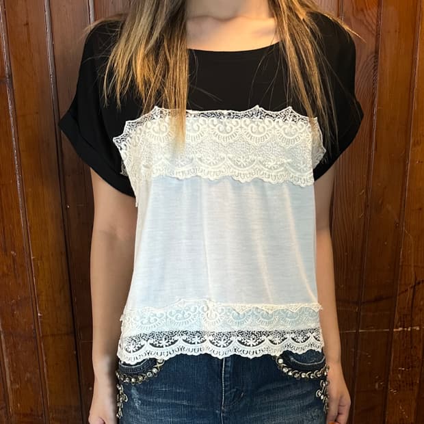 sky bomber lace tee