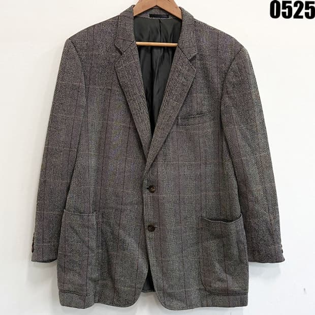 버버리 체크패턴 울 블레이저 자켓 L 0525