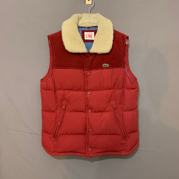 50 L 라코스테 라이브 코듀로이 덕다운 오리털 패딩 조끼 베스트
