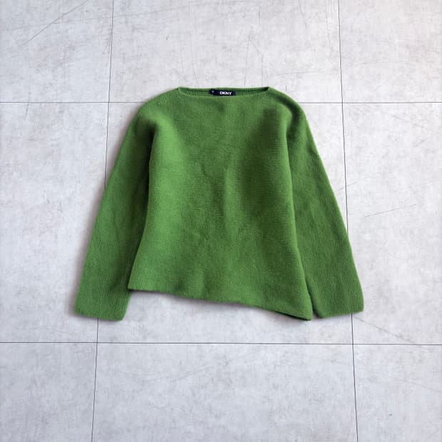 DKNY Asymmetrical Wool Knit Top