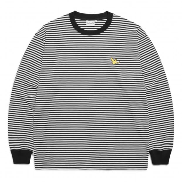 마크곤잘레스 엔젤 와펜 스트라이프 긴팔 티셔츠 블랙