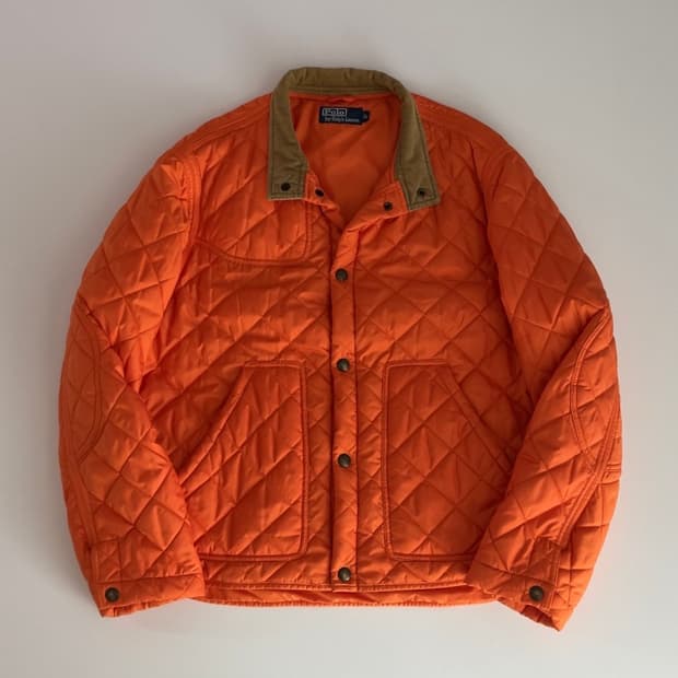 폴로 랄프로렌 오렌지 퀼팅 자켓 XL