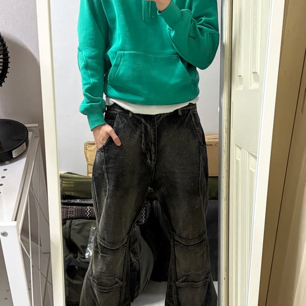 ETCE 커브드 패널 데님 그레이 XL