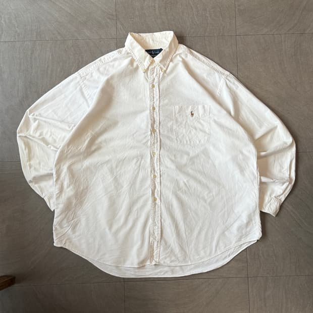 90s 폴로 정품 화이트 빅셔츠 라인의 긴팔셔츠