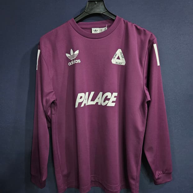 아디다스&팔라스 프린팅 퍼플 남성 오버핏 90~95 긴팔티셔츠