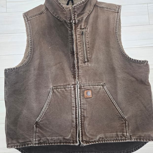 칼하트 베스트 Duck Canvas Full Zip Sherpa Lin