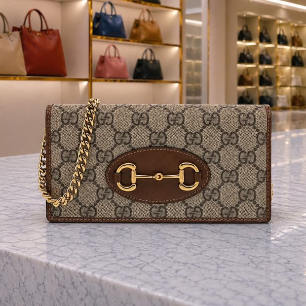 [A급] 구찌 홀스빗 GG 수프림 캔버스 체인 장지갑 판매합니다!!!