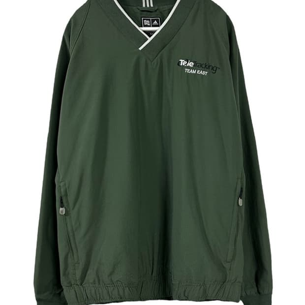 [S] ADIDAS 아디다스00s 빈티지 브이넥 웜업풀오버 그린
